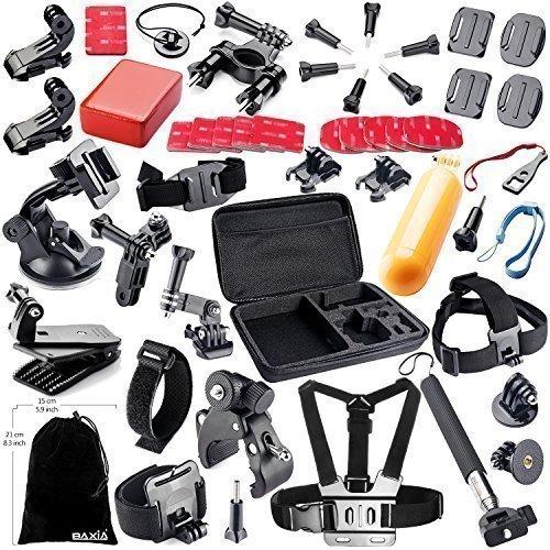 BAXIA TECHNOLOGY 44-in-1 Accessories for GoPro HERO 5 Session 4 3  3 2 1 Black Silver